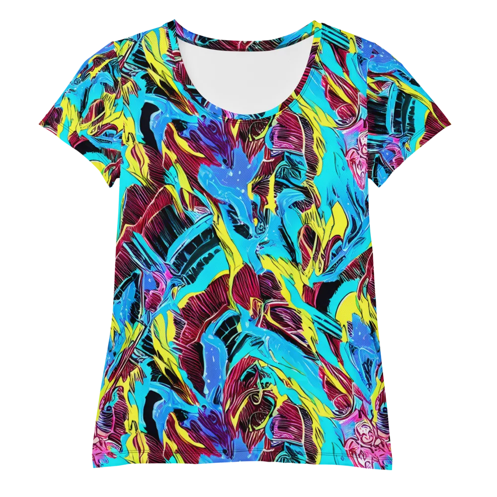 Chromatic Flora on Women's Athletic T-Shirt — Front