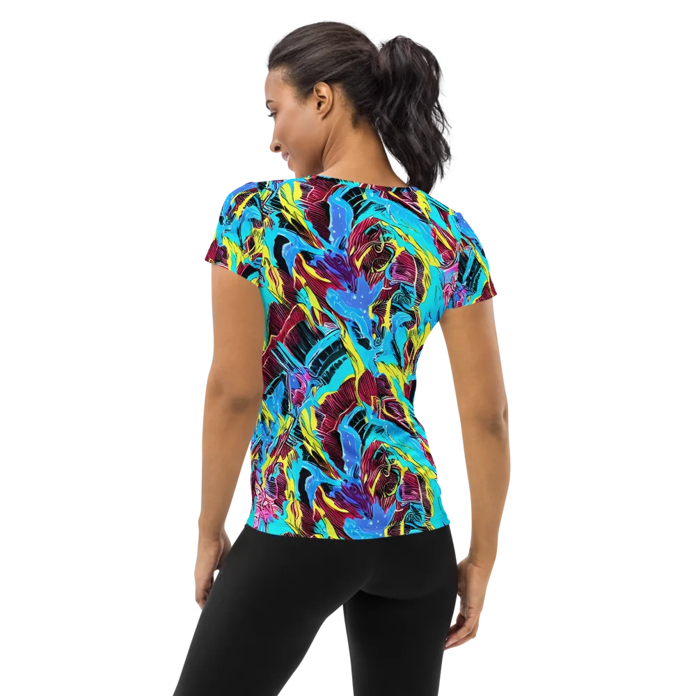 Chromatic Flora on Women's Athletic T-Shirt — Back