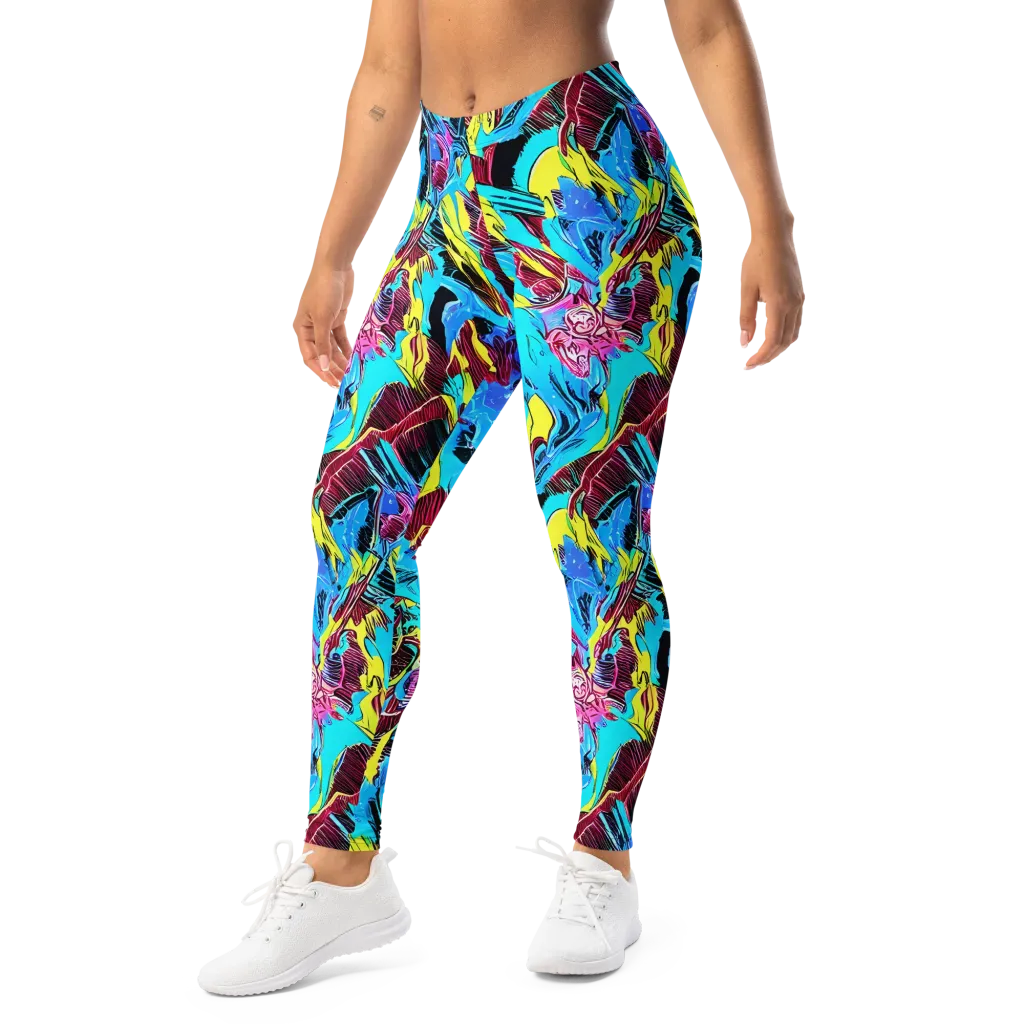 Chromatic Flora on Leggings — Left Front
