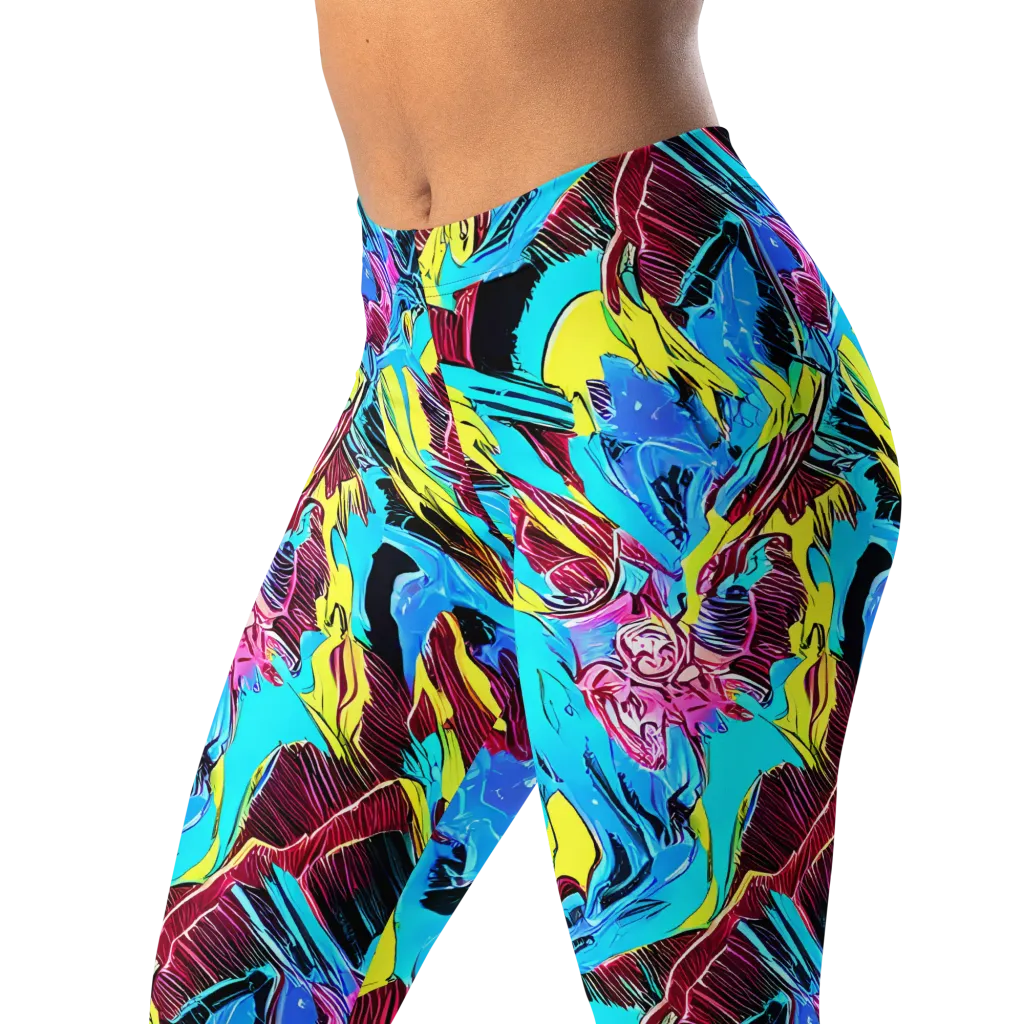 Chromatic Flora on Leggings — Left Front