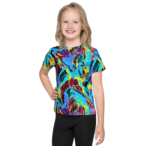 Chromatic Flora on a Kids Crew Neck T-Shirt