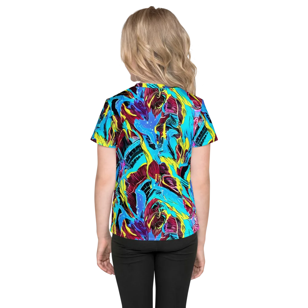 Chromatic Flora on Kids Crew Neck T-Shirt — Back