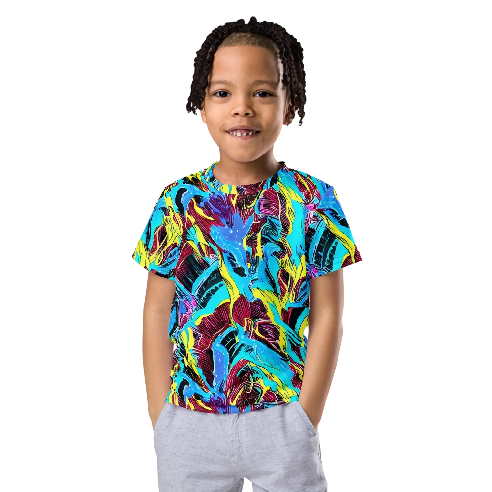 Chromatic Flora on Kids Crew Neck T-Shirt — Front