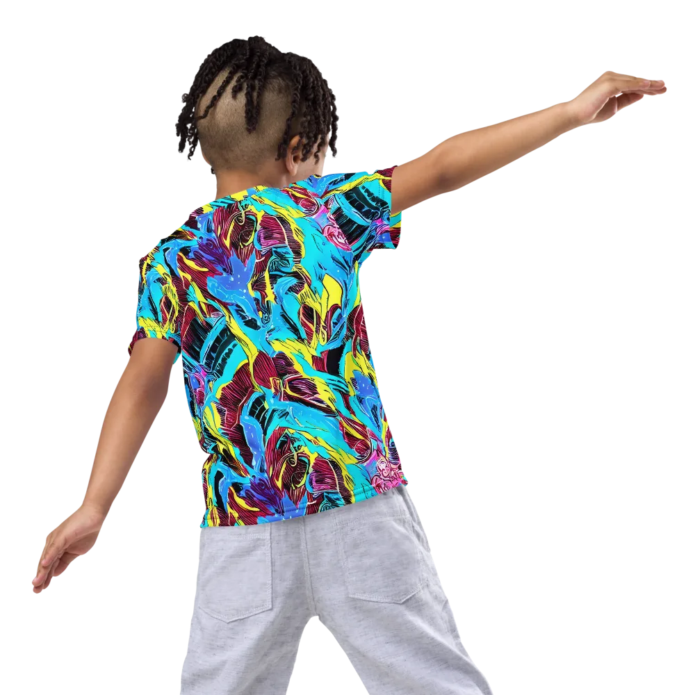 Chromatic Flora on Kids Crew Neck T-Shirt — Back