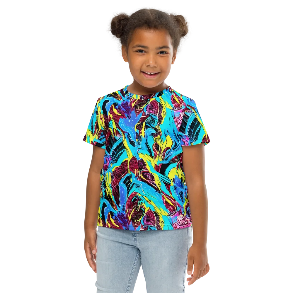 Chromatic Flora on Kids Crew Neck T-Shirt — Front