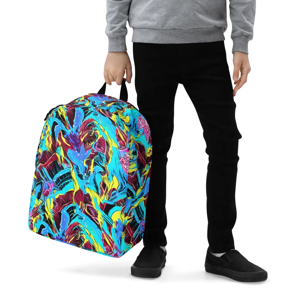 Chromatic Flora on Minimalist Backpack — Zoomed-in