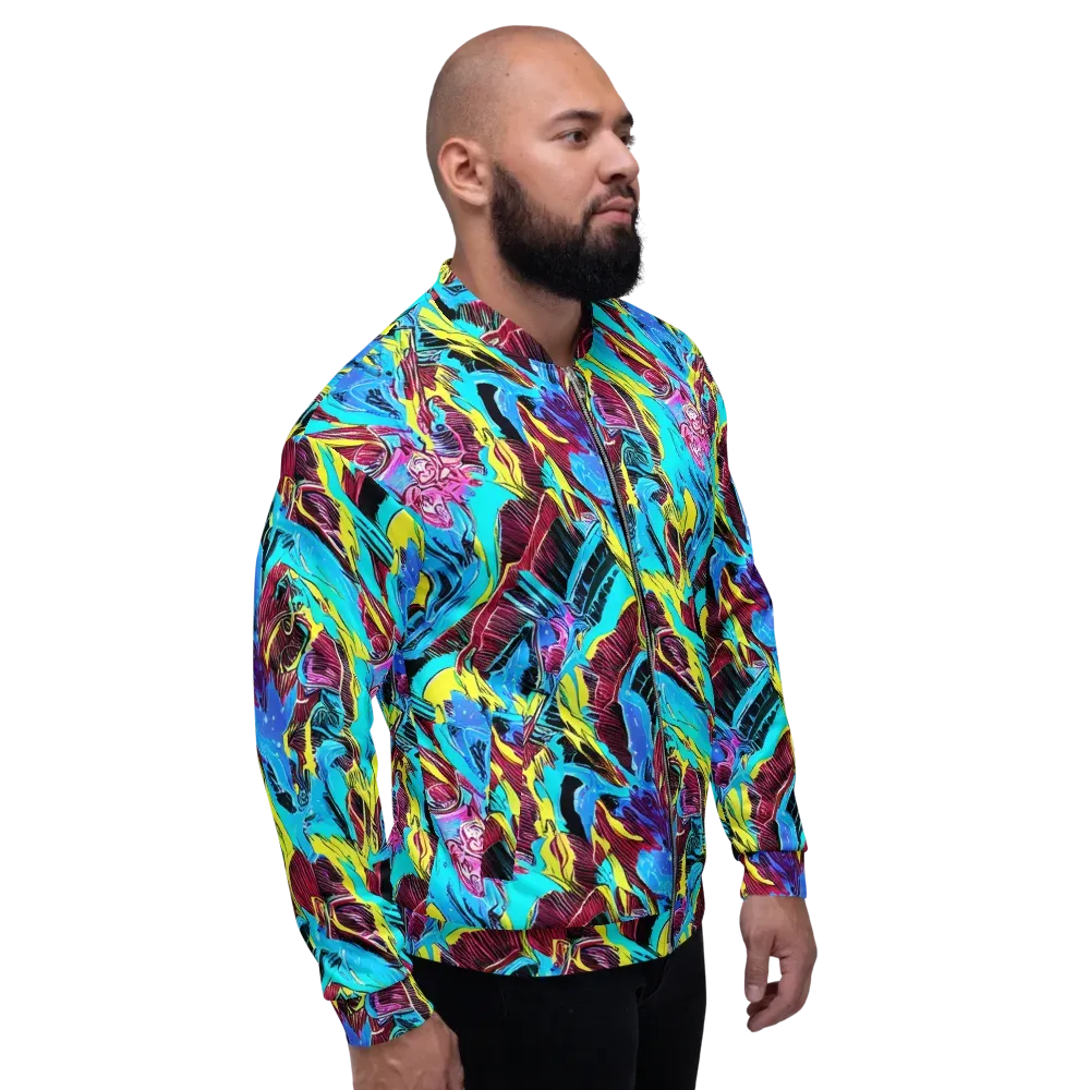 Chromatic Flora on Bomber Jacket — Right