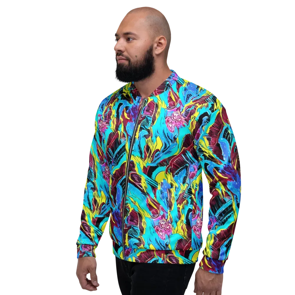 Chromatic Flora on Bomber Jacket — Left