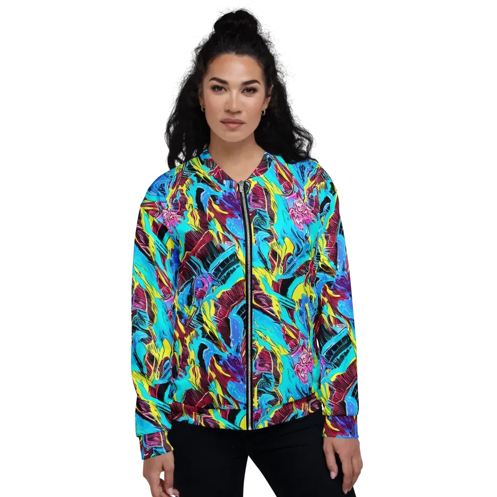Chromatic Flora on Bomber Jacket — Front