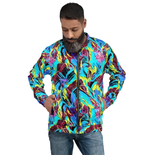 Chromatic Flora on a Bomber Jacket