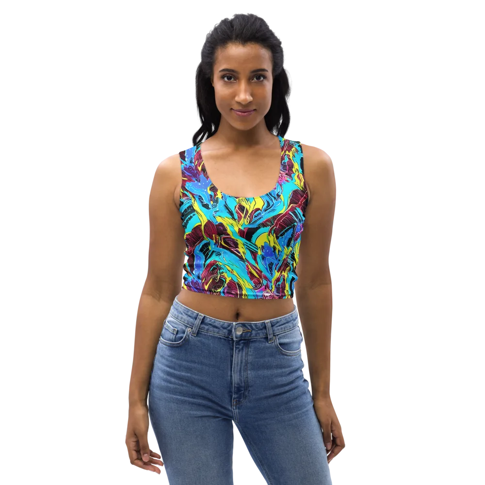 Chromatic Flora on Crop Top — Front
