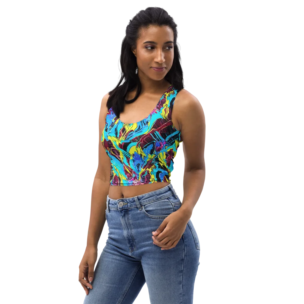 Chromatic Flora on Crop Top — Left Front