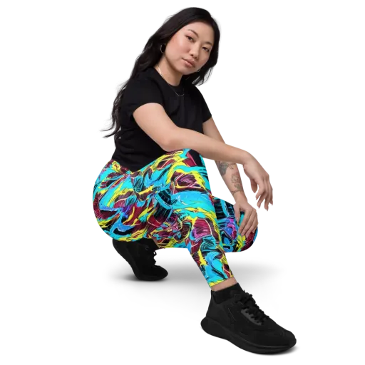 Chromatic Flora on a Leggings with Pockets