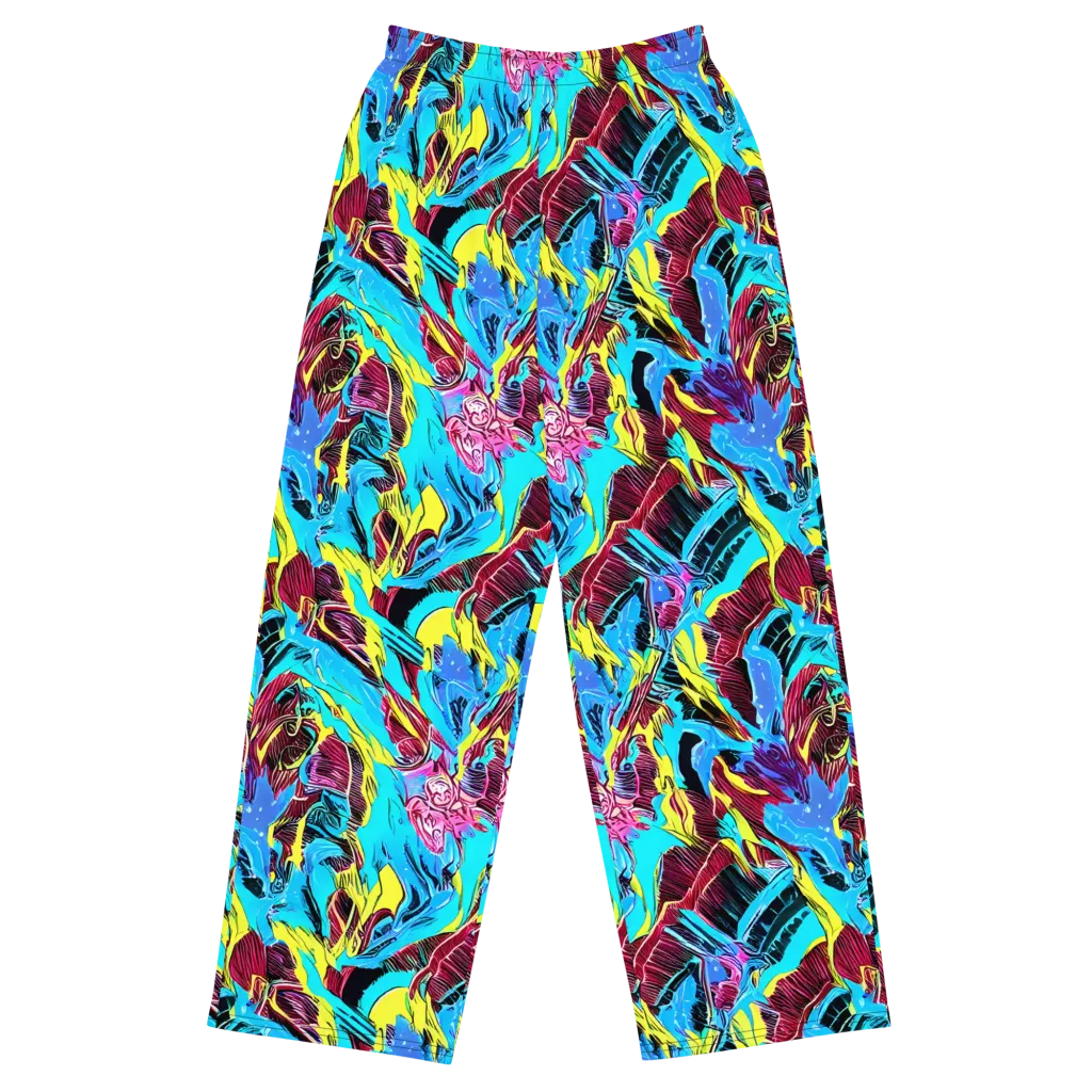 Chromatic Flora on Wide-Leg Pants — Front