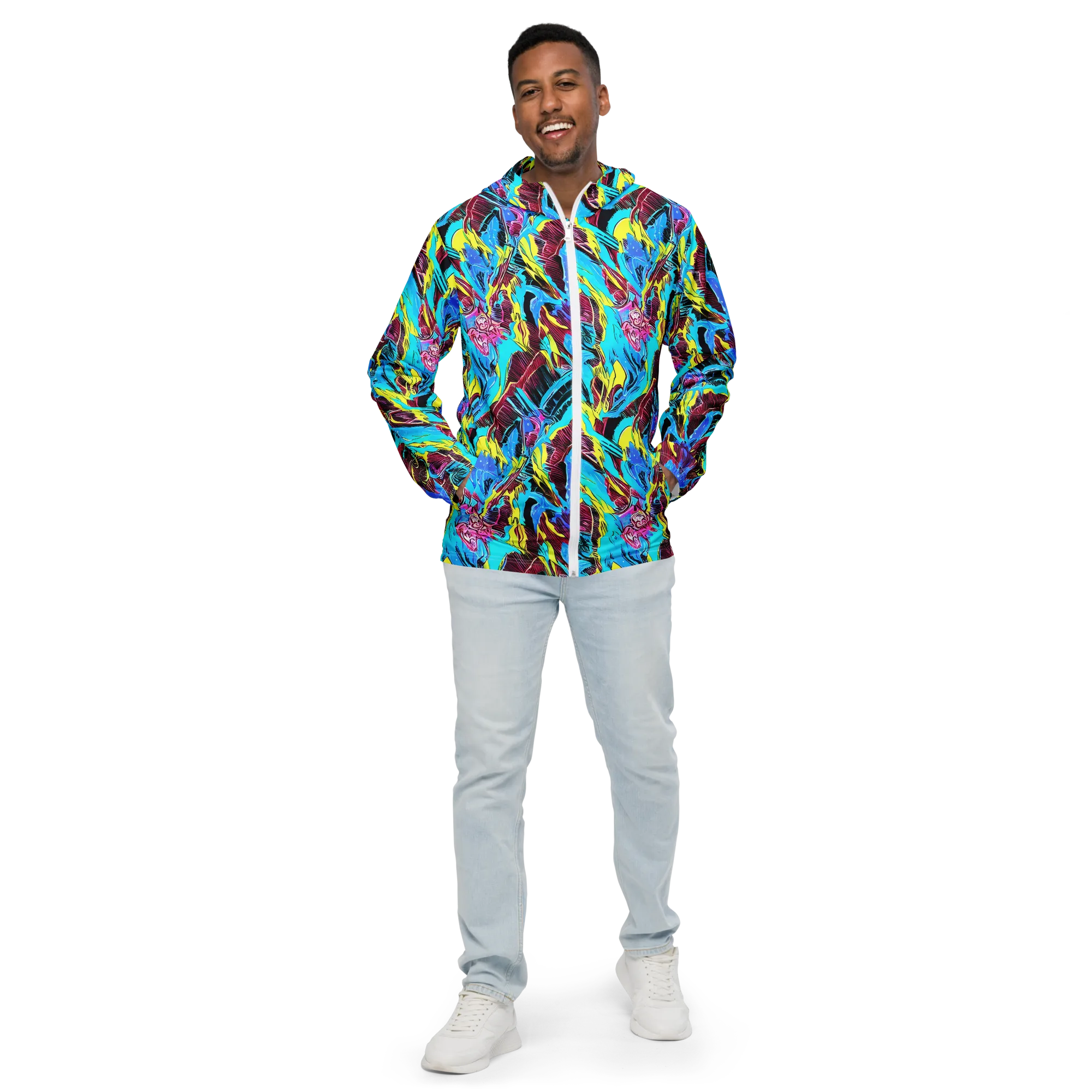 Chromatic Flora on Men's Windbreaker — Front
