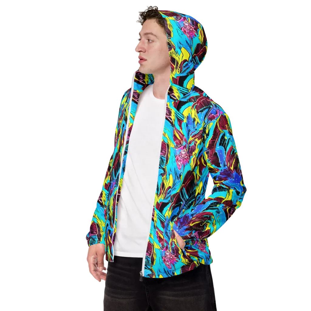 Chromatic Flora on Men's Windbreaker — Left Front