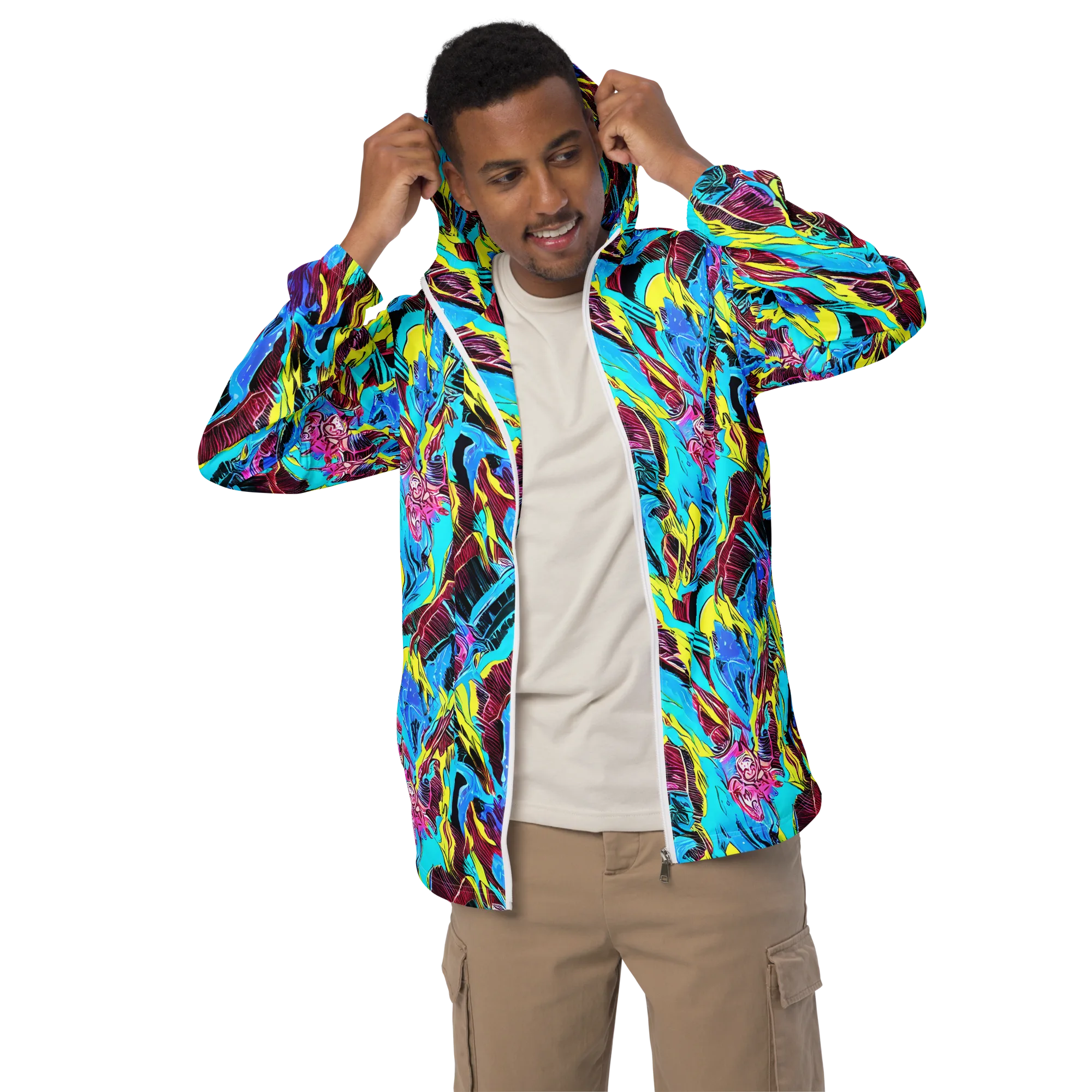Chromatic Flora on Men's Windbreaker — Front