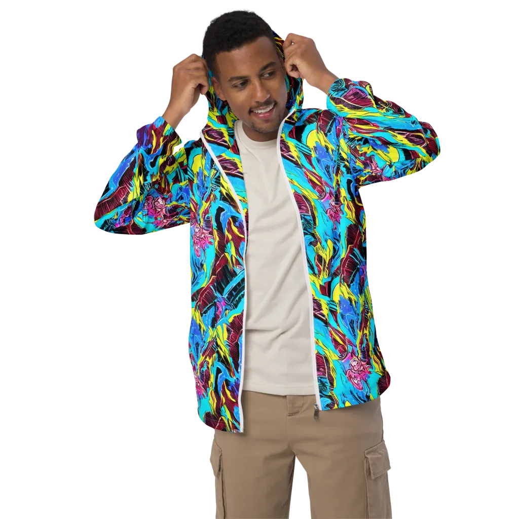 Chromatic Flora on Men's Windbreaker — Front
