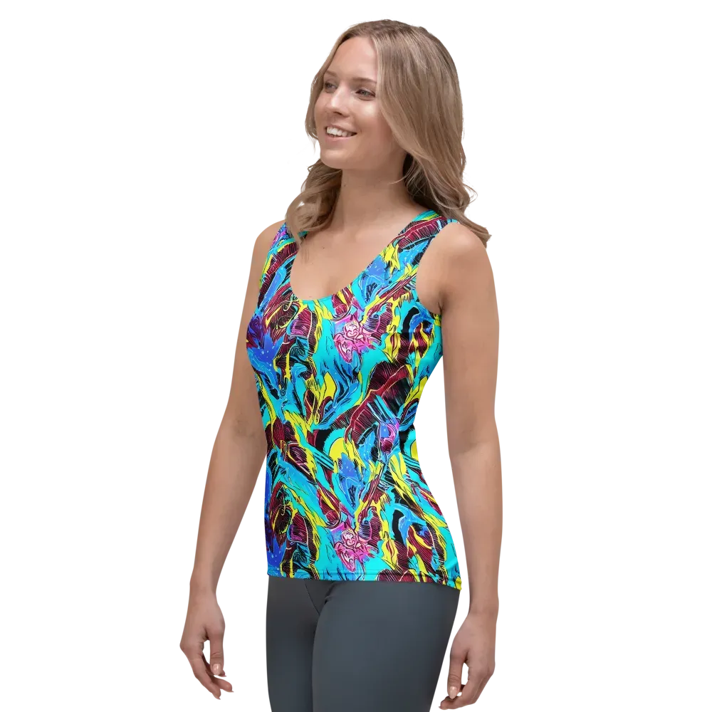 Chromatic Flora on Women's Tank Top — Left Front