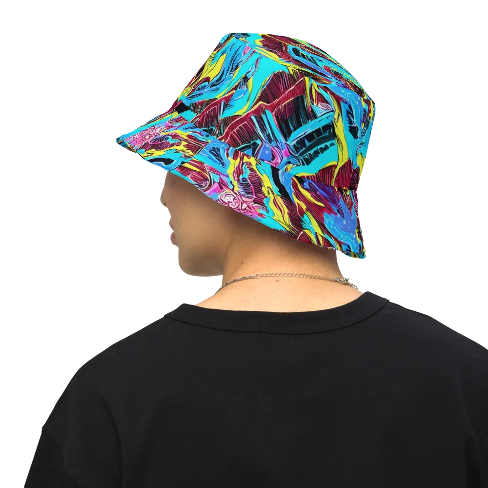 Chromatic Flora on Reversible Bucket Hat — Back Inside
