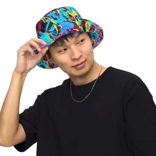 Chromatic Flora on a Reversible Bucket Hat
