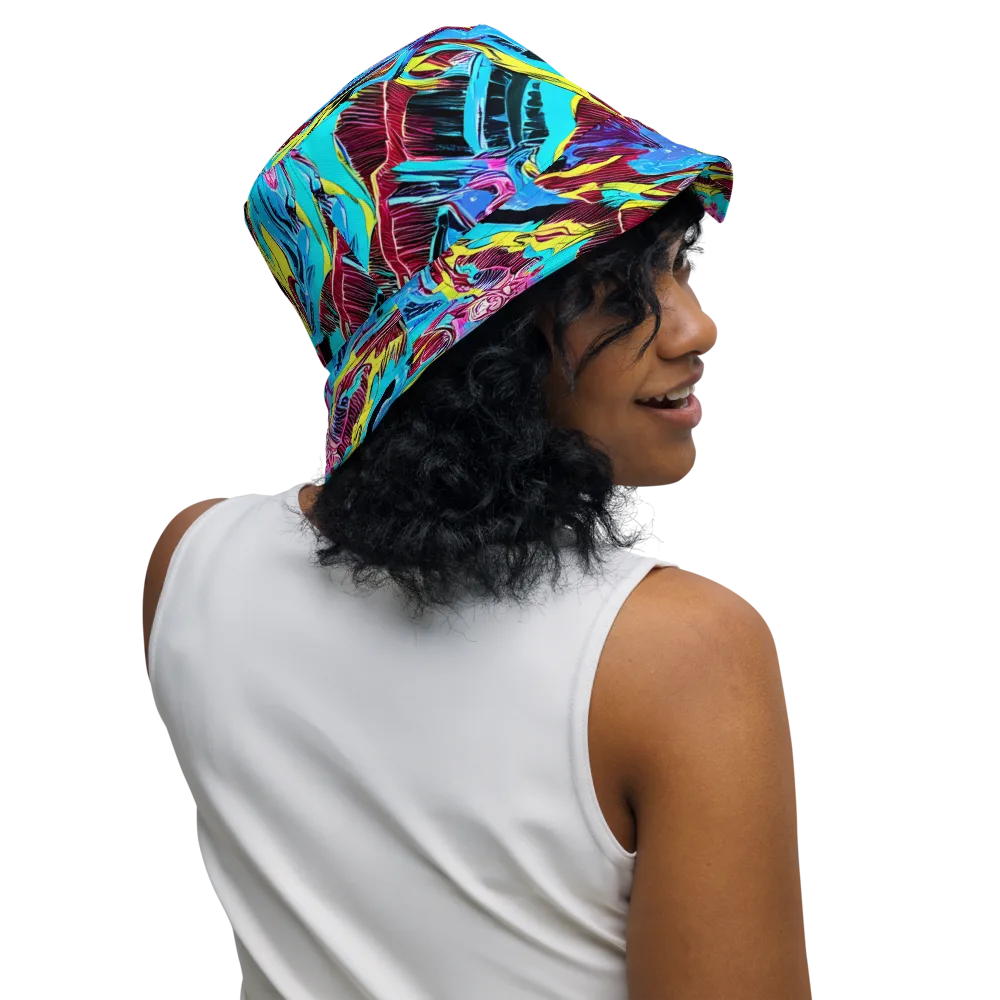 Chromatic Flora on Reversible Bucket Hat — Right Outside