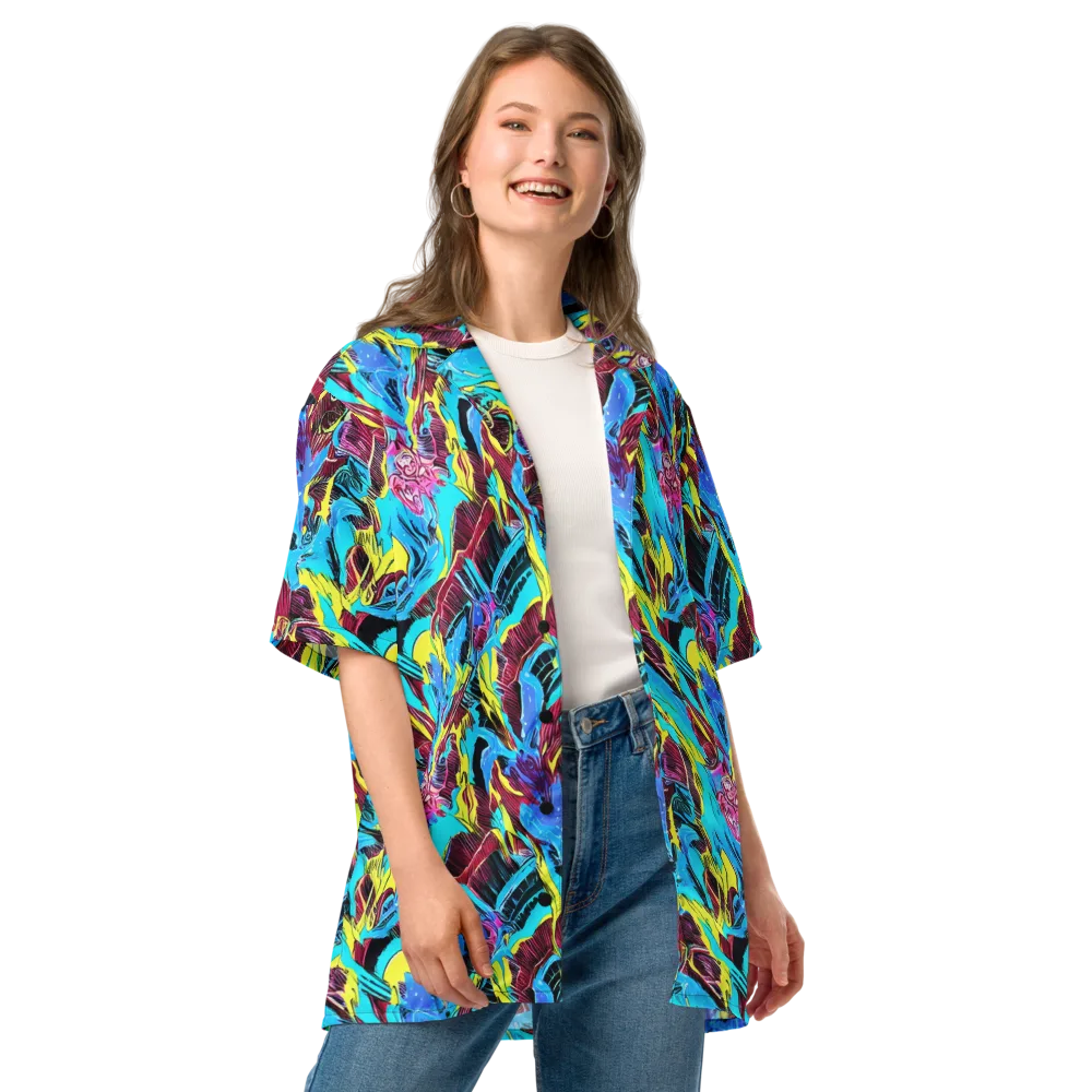 Chromatic Flora on Button Shirt — Front