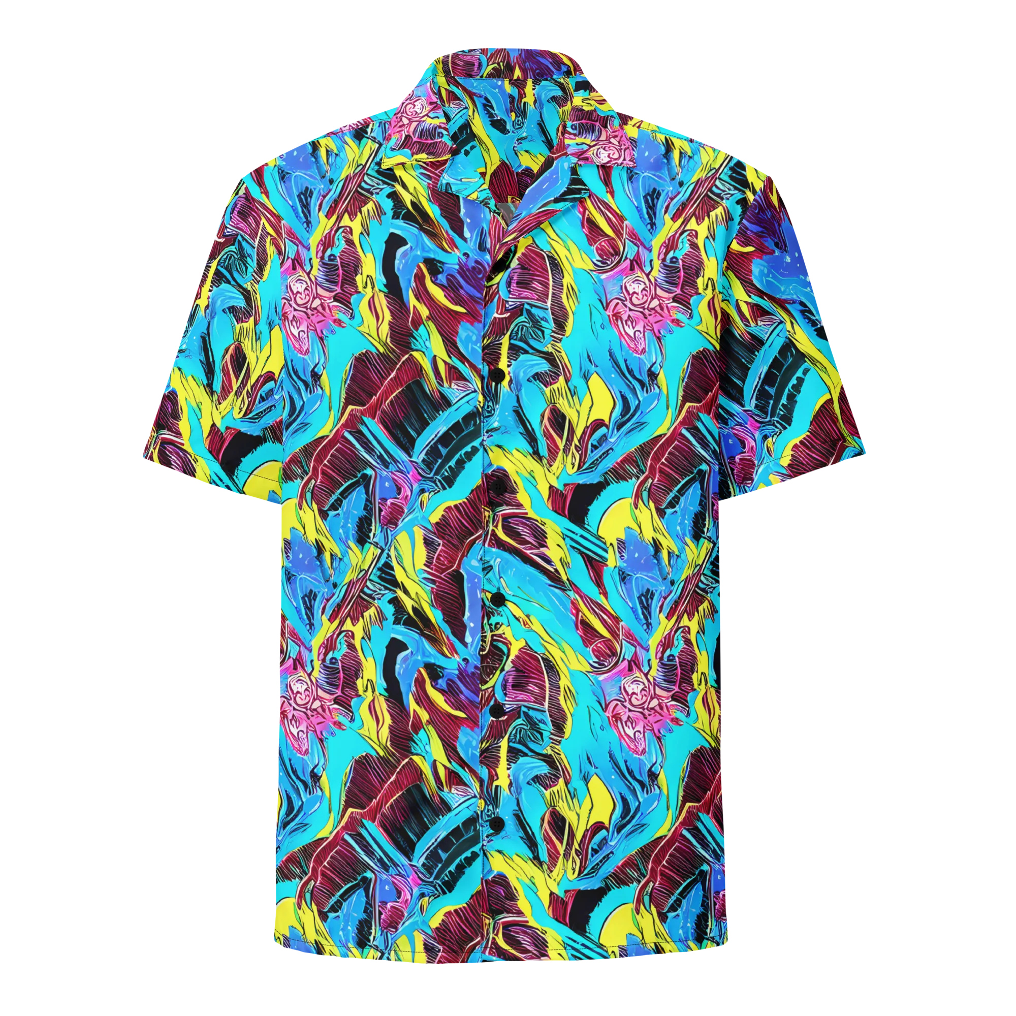 Chromatic Flora on Button Shirt — Front