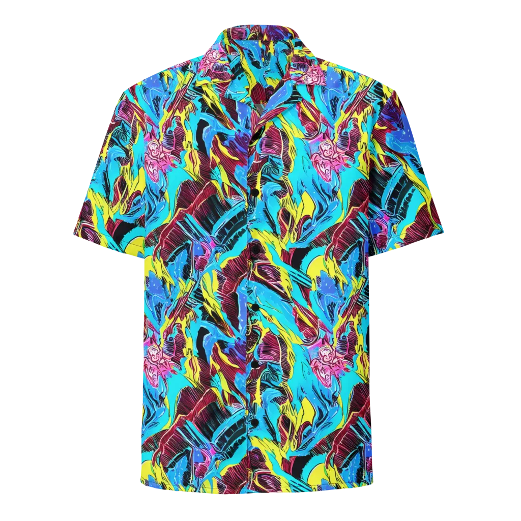 Chromatic Flora on Button Shirt — Front