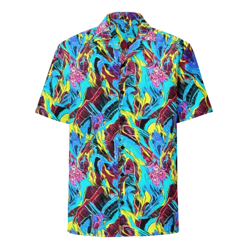 Chromatic Flora on a Button Shirt