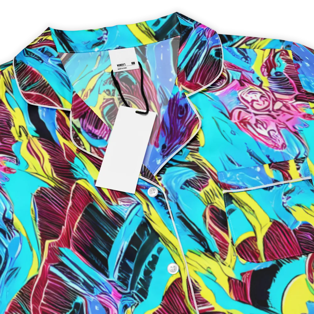 Chromatic Flora on Women's Short Sleeve Pajama Top — Product details