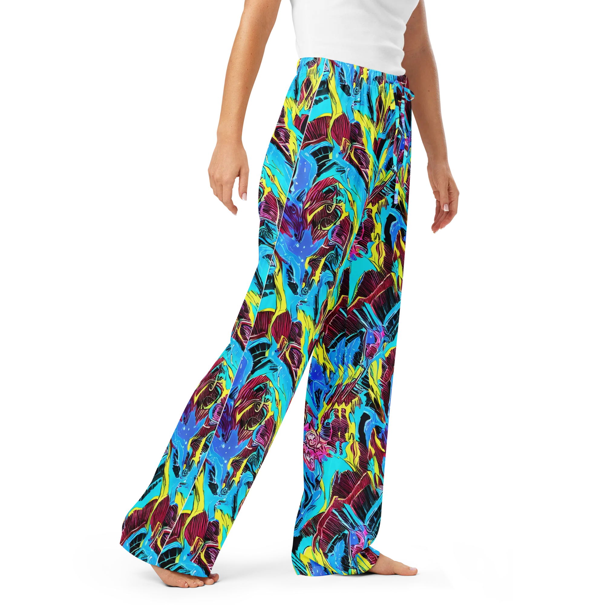 Chromatic Flora on Women's Pajama Pants — Right Front