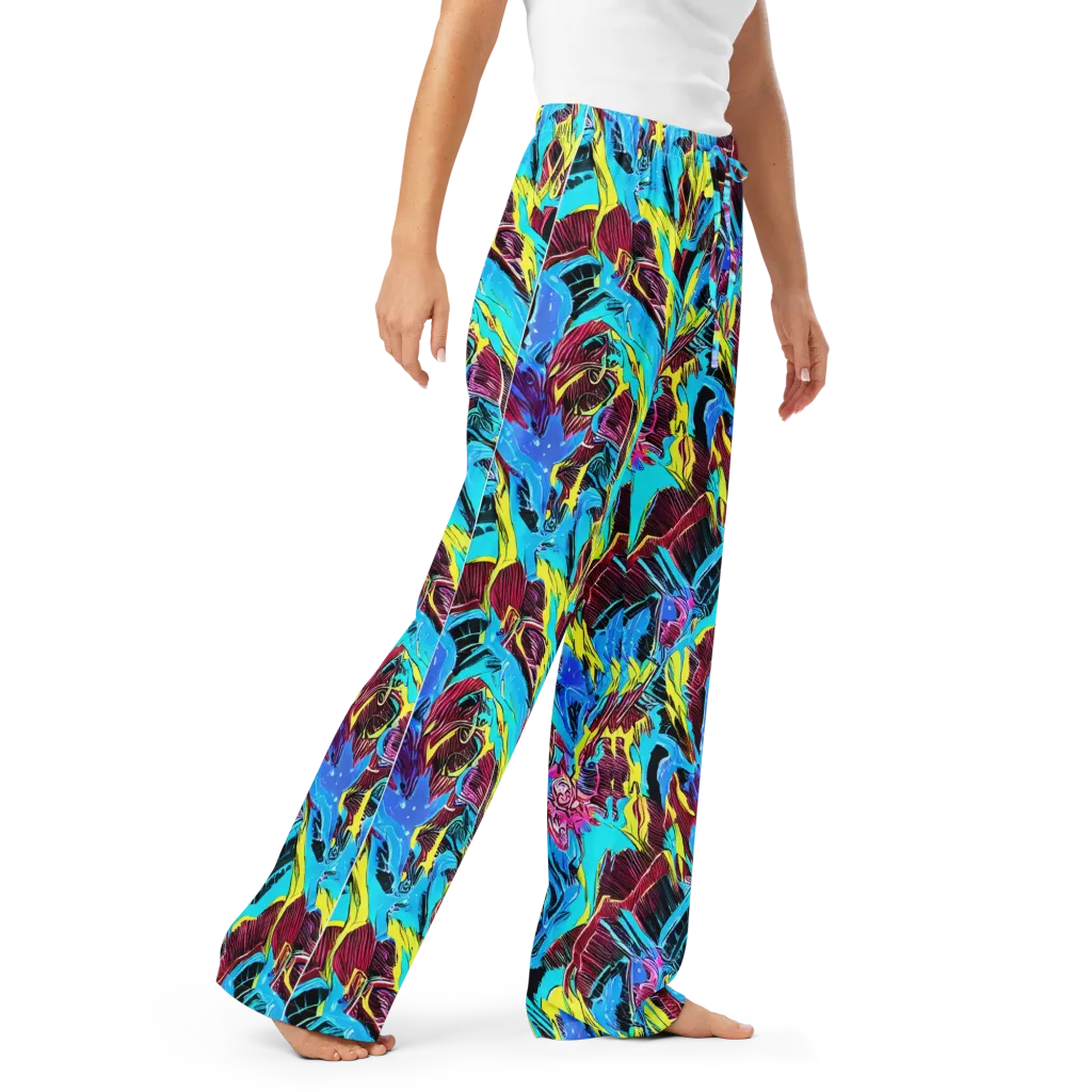 Chromatic Flora on Women's Pajama Pants — Right Front