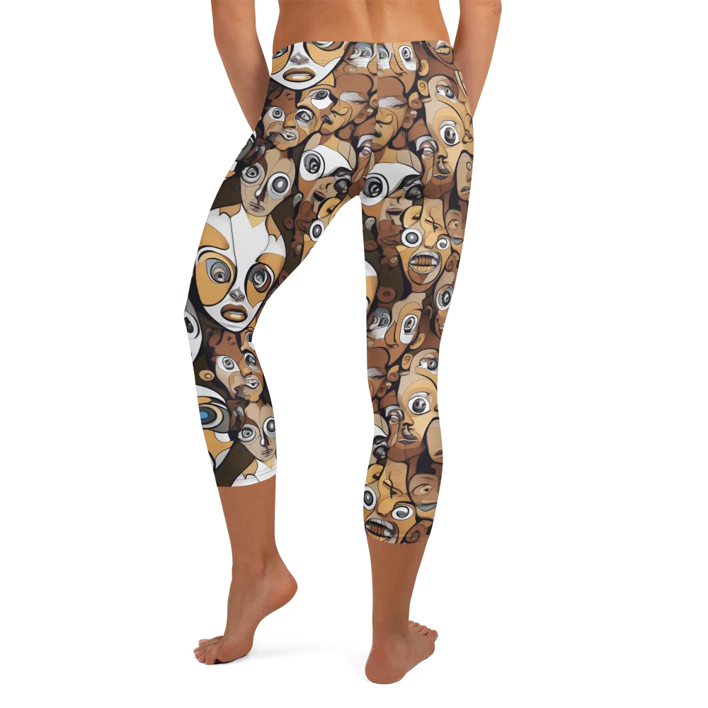 Many-eyed Masquerade on Capri Leggings — Back