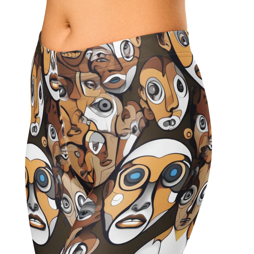 Many-eyed Masquerade on Capri Leggings — Zoomed-in