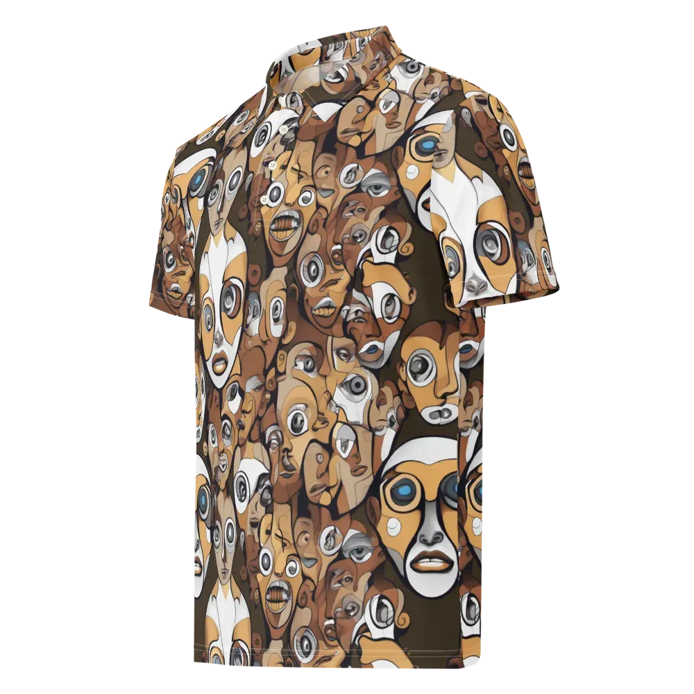 Many-eyed Masquerade on Men's Slim Fit Polo Shirt — Left Front
