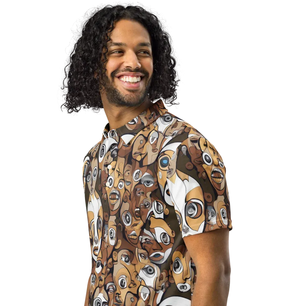 Many-eyed Masquerade on Men's Slim Fit Polo Shirt — Left Front