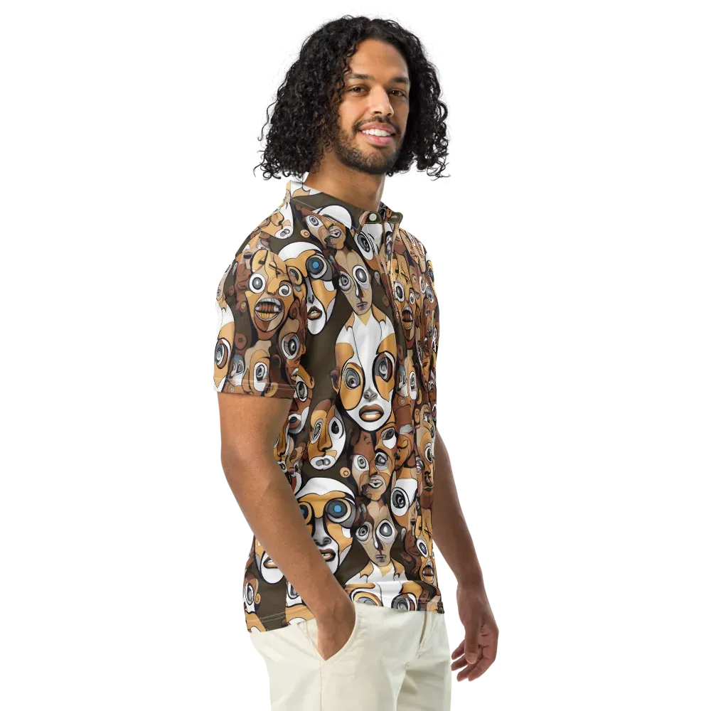 Many-eyed Masquerade on Men's Slim Fit Polo Shirt — Right Front