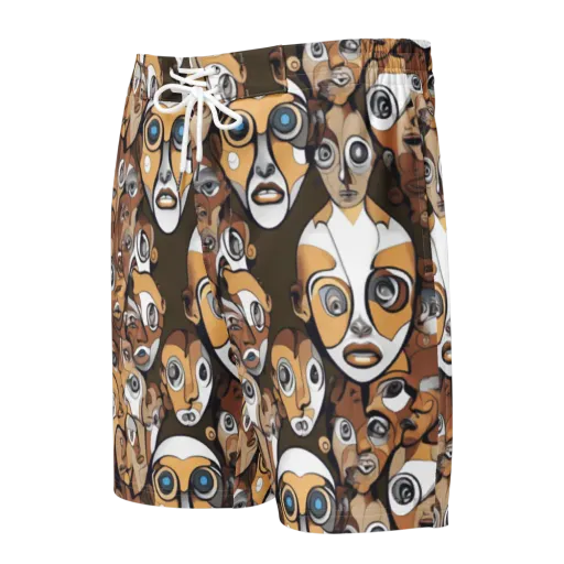 Many-eyed Masquerade on a Men's Board Shorts