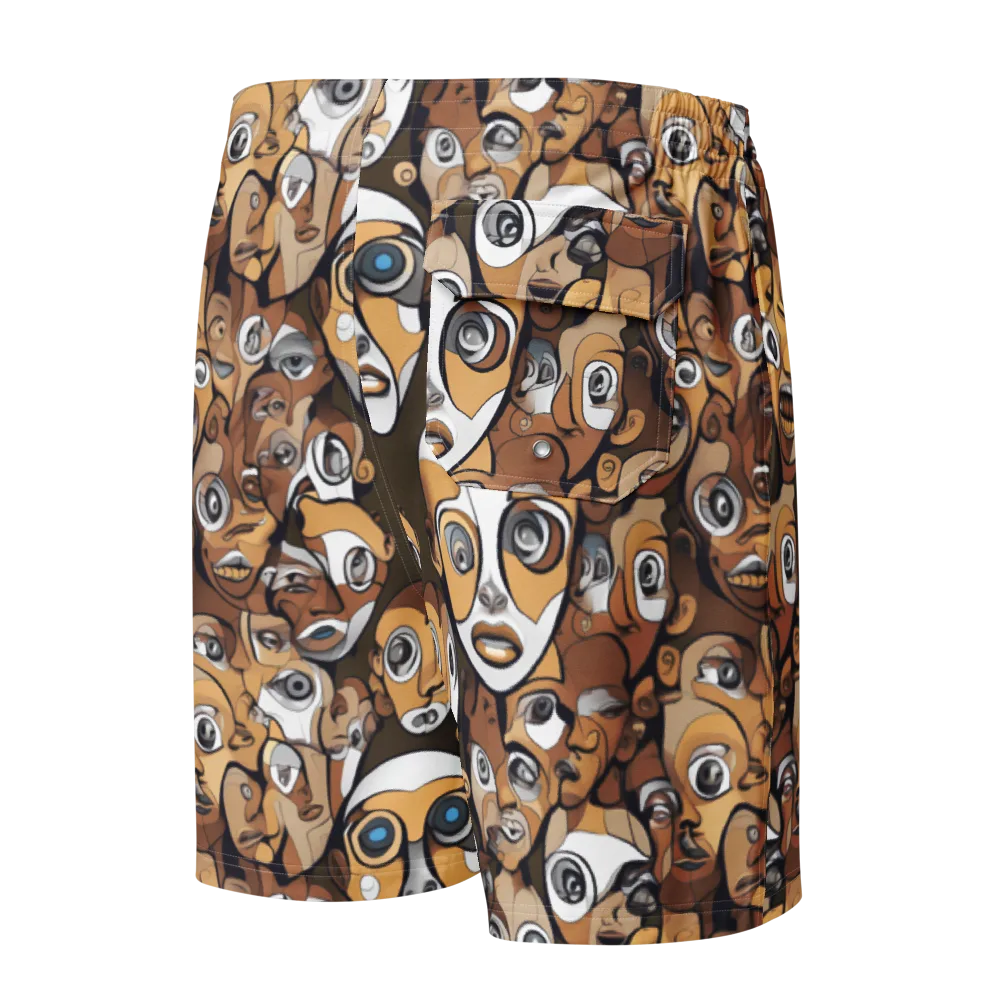 Many-eyed Masquerade on Men's Board Shorts — Back
