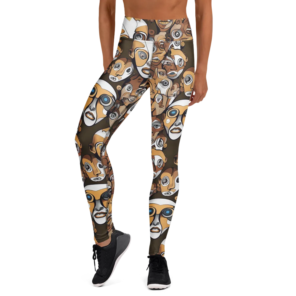Many-eyed Masquerade on Yoga Leggings — Front