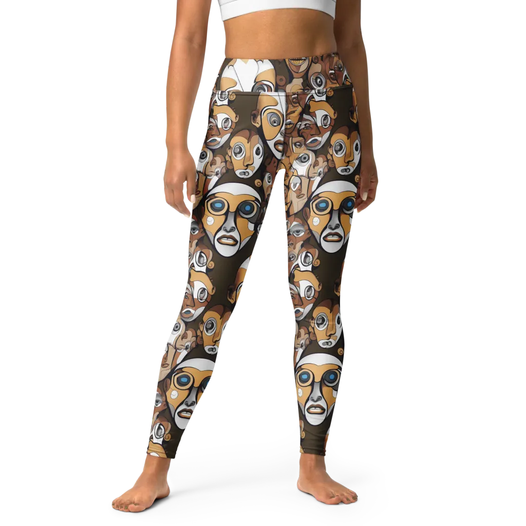 Many-eyed Masquerade on Yoga Leggings — Front