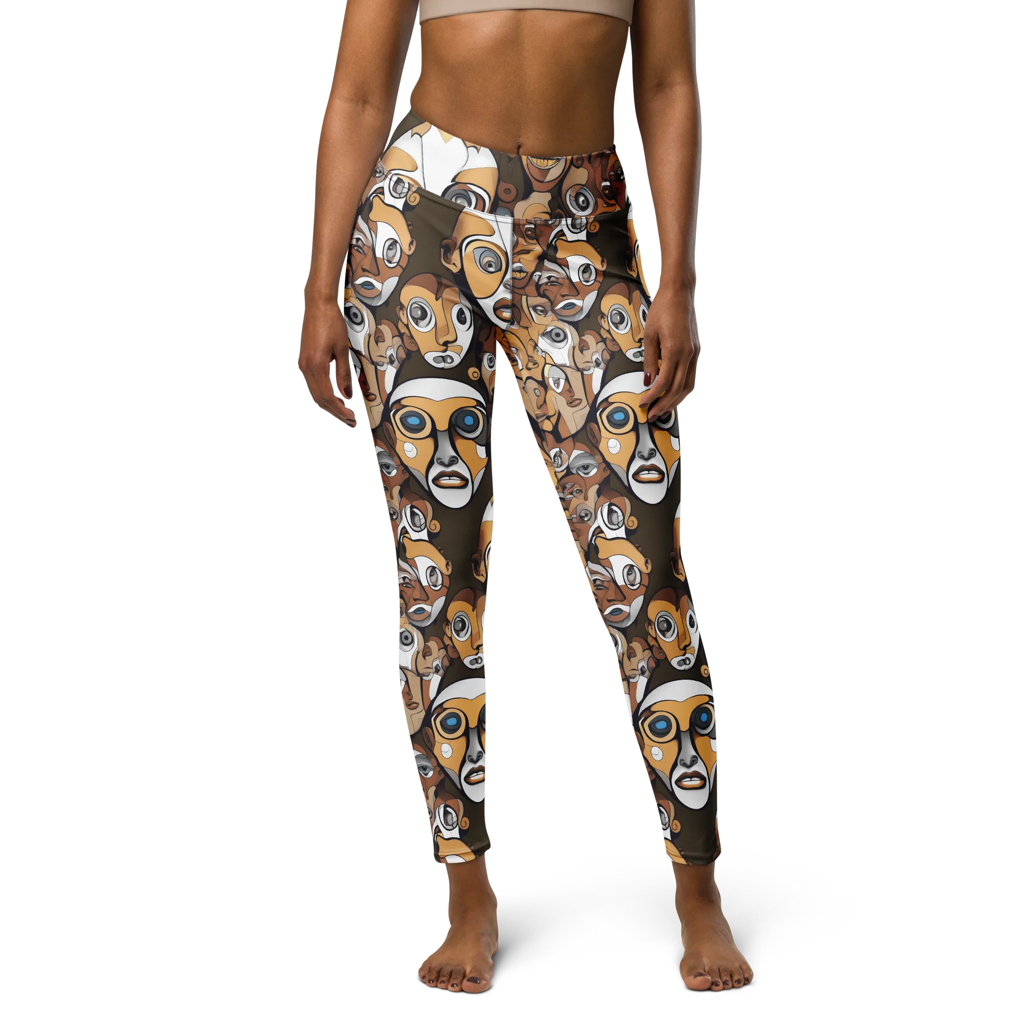 Many-eyed Masquerade on Yoga Leggings — Front