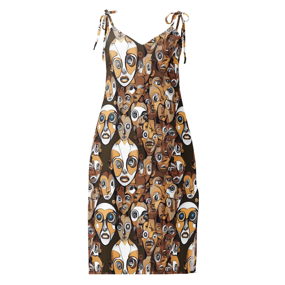 Many-eyed Masquerade on Slip Dress — Front