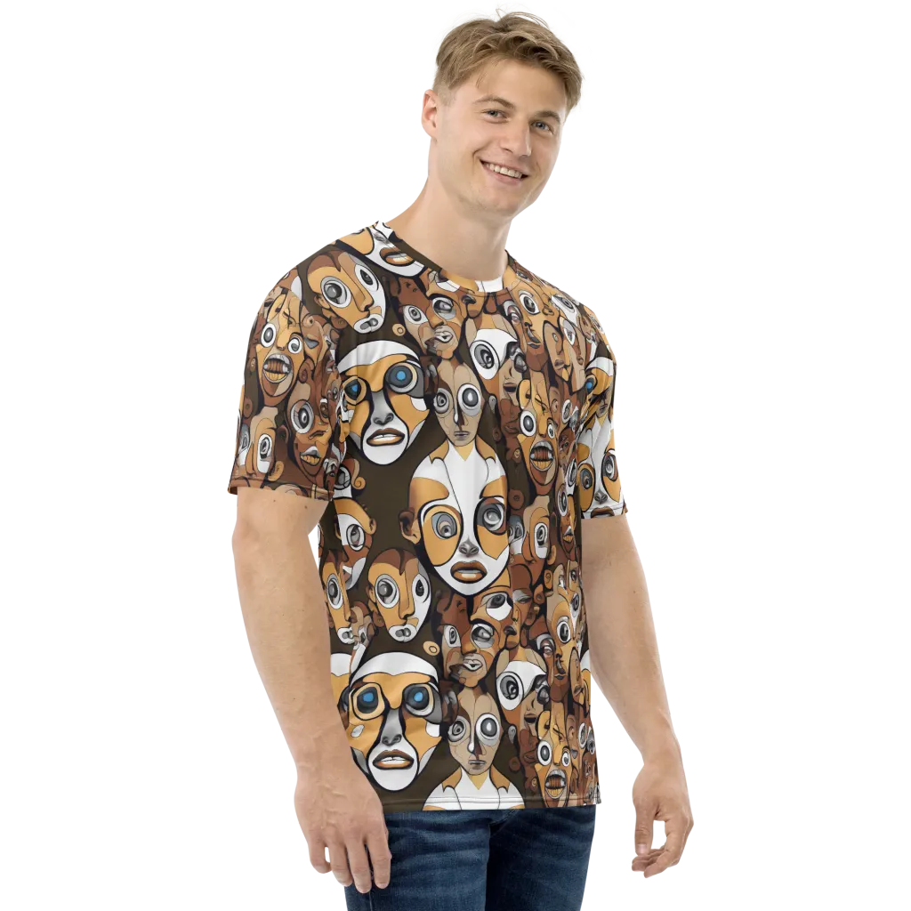 Many-eyed Masquerade on Men's Crew Neck T-Shirt — Right