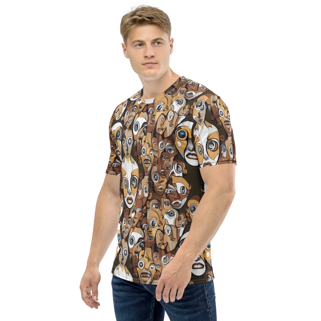 Many-eyed Masquerade on Men's Crew Neck T-Shirt — Left