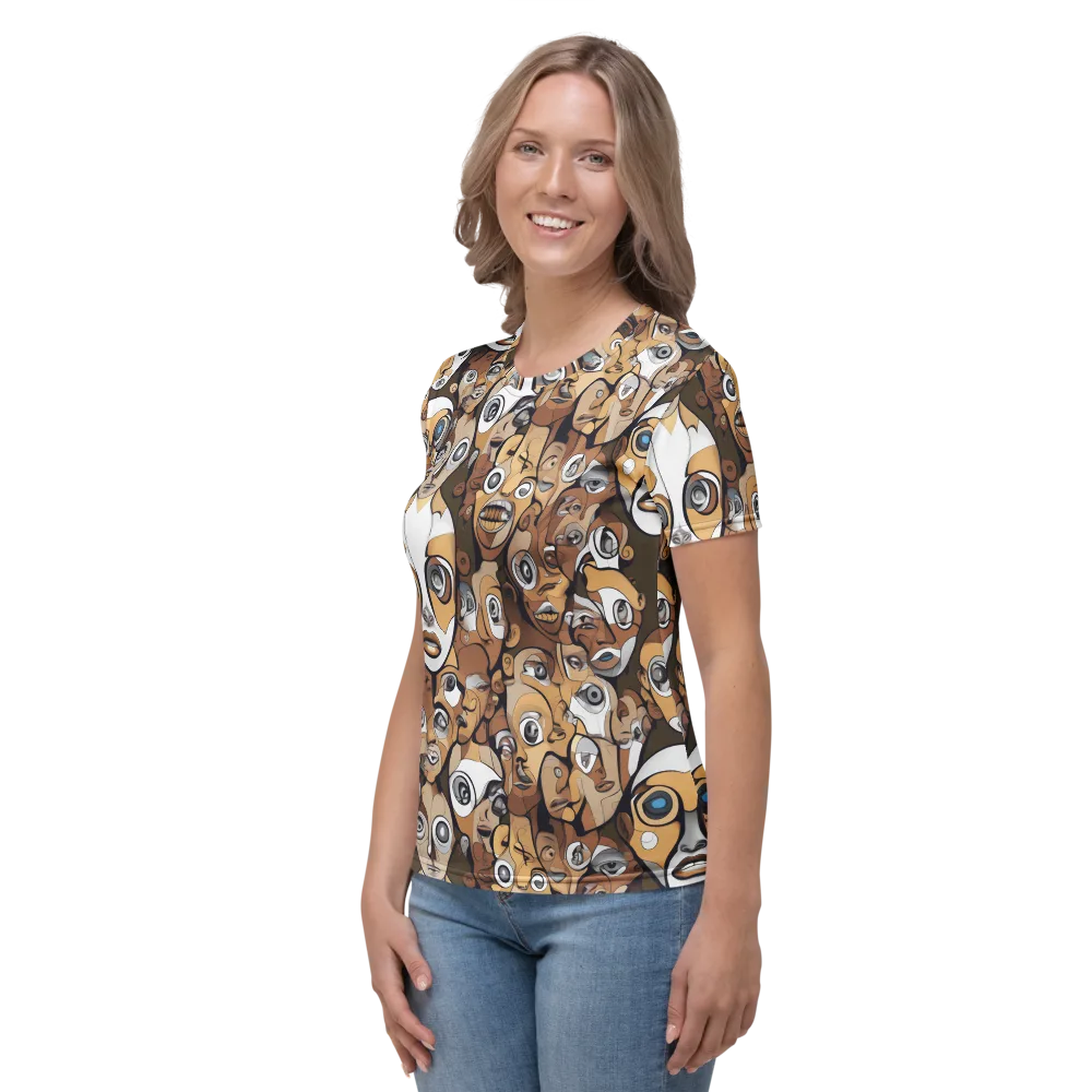 Many-eyed Masquerade on Women's Crew Neck T-Shirt — Left