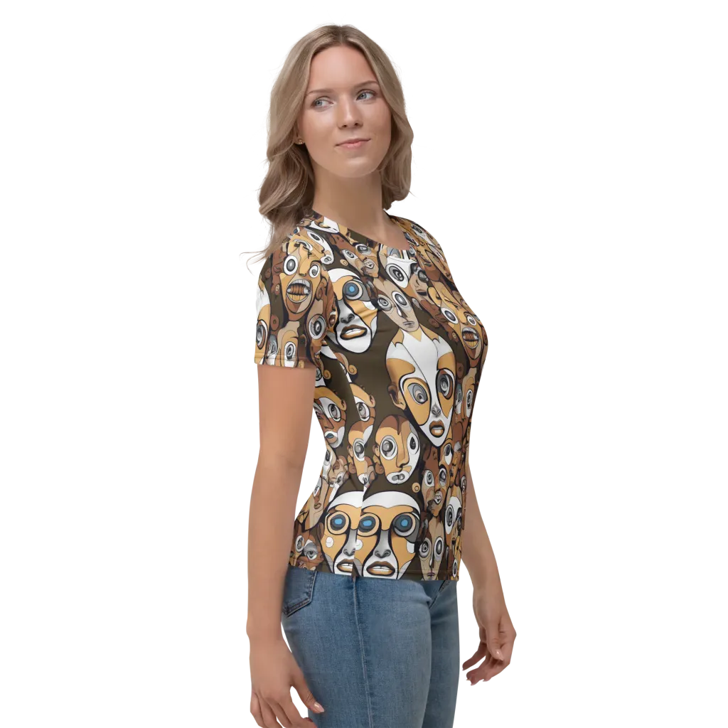 Many-eyed Masquerade on Women's Crew Neck T-Shirt — Right