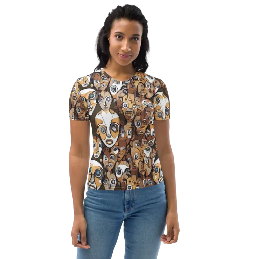 Many-eyed Masquerade on a Women's Crew Neck T-Shirt