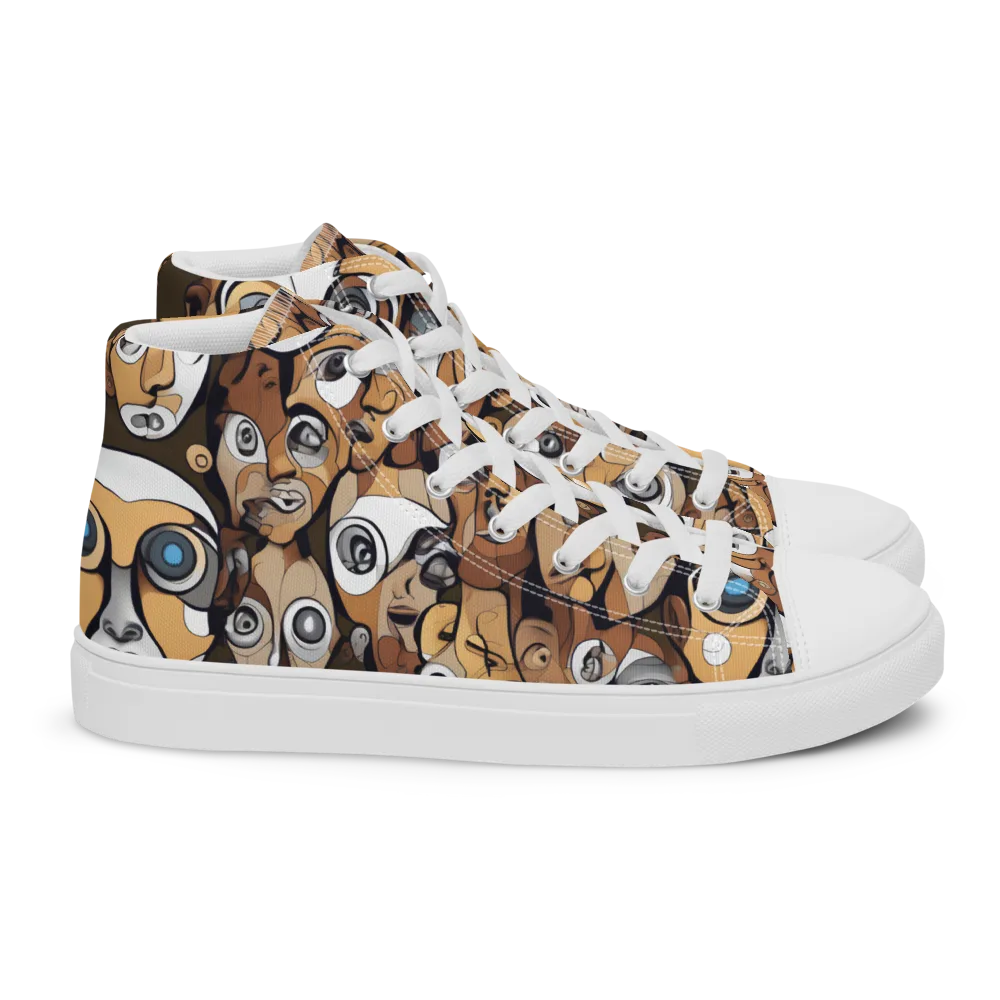 Many-eyed Masquerade on Women's High Top Canvas Shoes — Right